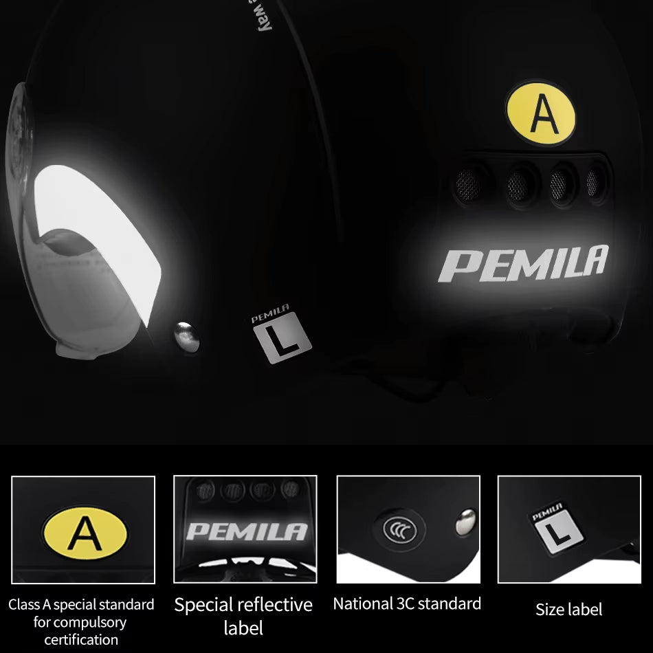 Cycling Helmet with Goggles Lens Ear Protection Reflective Sticker Bicycle Helmet MTB Road E-Bike Bike Helmet for Adult