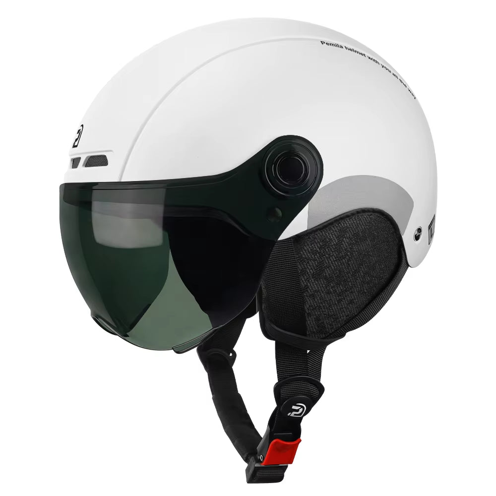 Cycling Helmet with Goggles Lens Ear Protection Reflective Sticker Bicycle Helmet MTB Road E-Bike Bike Helmet for Adult