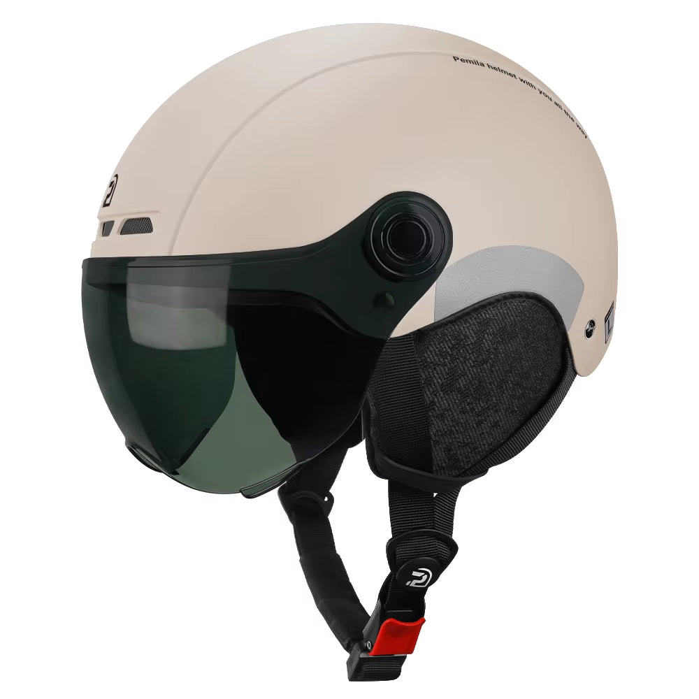 Cycling Helmet with Goggles Lens Ear Protection Reflective Sticker Bicycle Helmet MTB Road E-Bike Bike Helmet for Adult