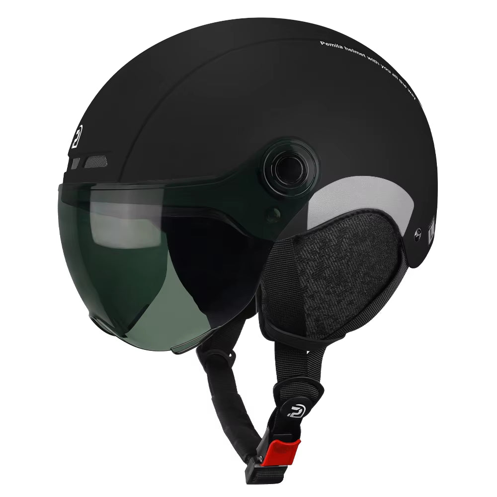 Cycling Helmet with Goggles Lens Ear Protection Reflective Sticker Bicycle Helmet MTB Road E-Bike Bike Helmet for Adult
